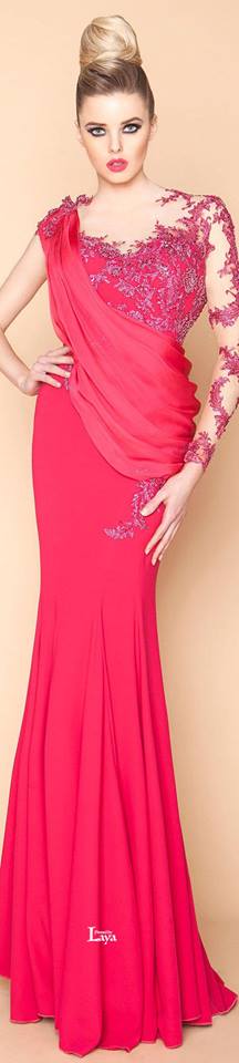 Đầm váy dạ hội màu hồng phối ren sang trọng