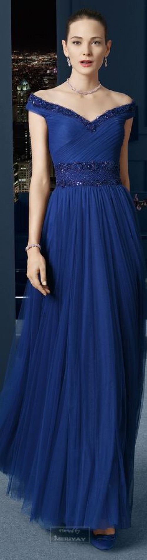 Đầm dạ hội màu xanh DH-024